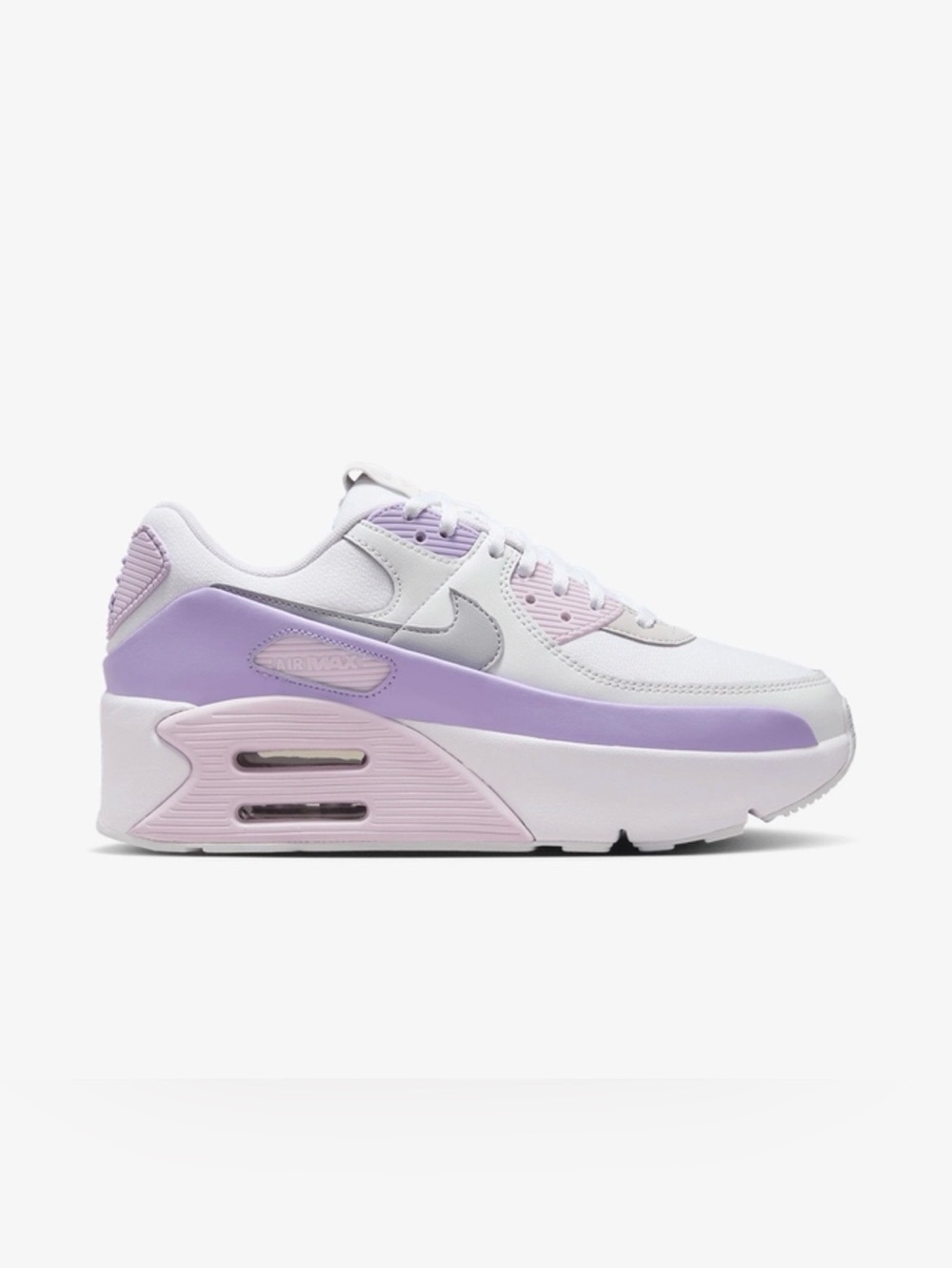 Nike Women's Low-Top Sneakers in White and Lavender - Picture 2 of 3